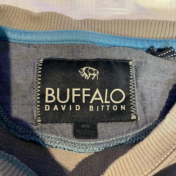 Buffalo David Bitton Men’s Crewneck Sweatshirt with Elbow Patches Size Medium - Picture 2 of 8